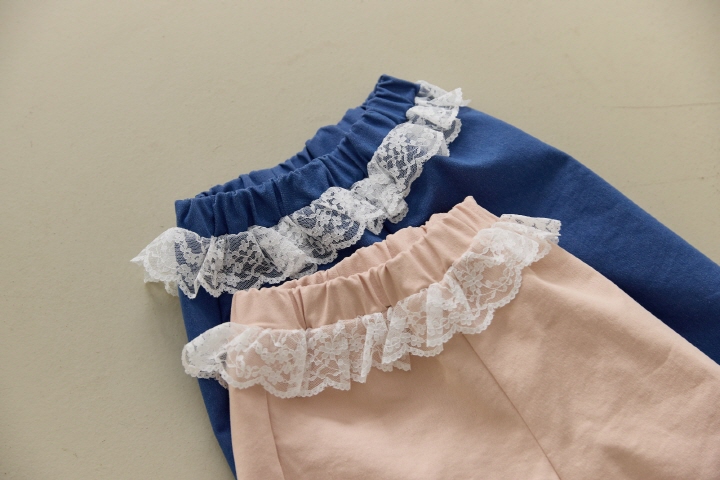 Orange Mom - Korean Children Fashion - #kidzfashiontrend - Lace Span Pants - 4
