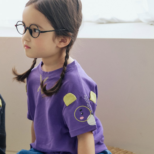 Orange Mom - Korean Children Fashion - #Kfashion4kids - Glasses Bear Tee - 12