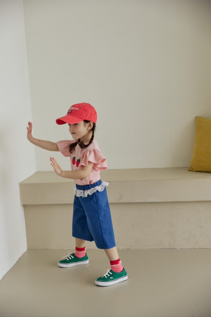 Orange Mom - Korean Children Fashion - #childofig - Strawberry Frill Tee - 12