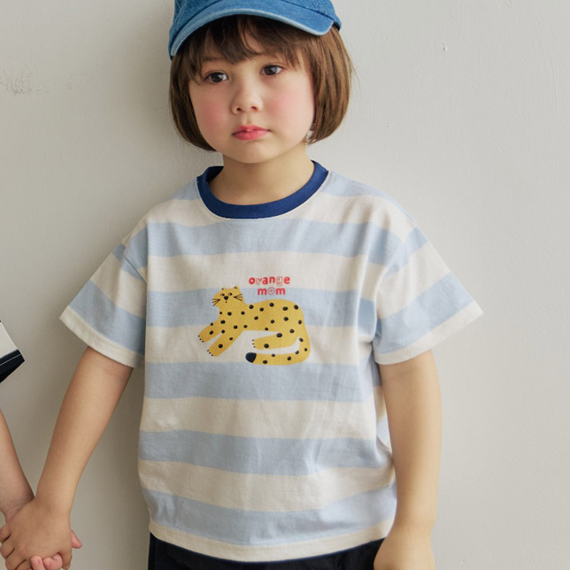 Orange Mom - Korean Children Fashion - #childofig - Cat Tee - 10