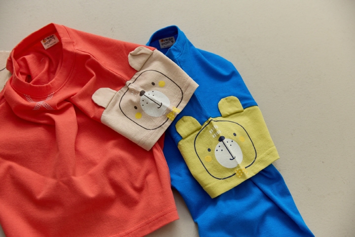 Orange Mom - Korean Children Fashion - #prettylittlegirls - Ribbon Bear Raglan Tee - 4