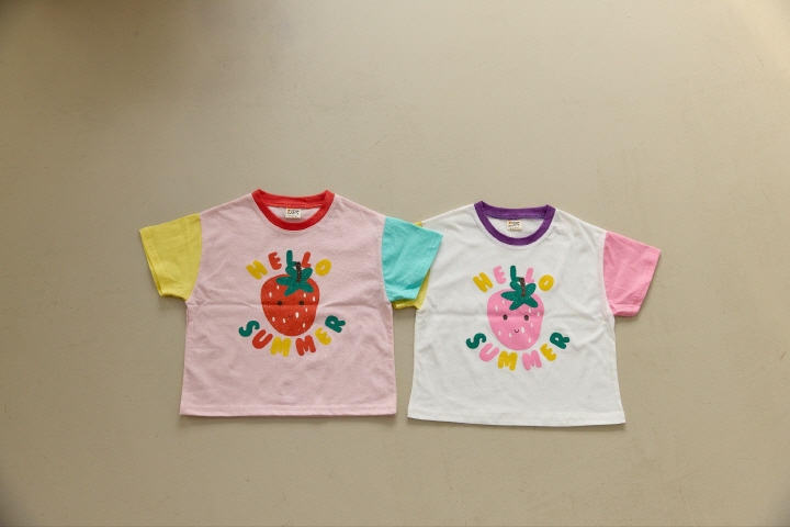 Orange Mom - Korean Children Fashion - #childofig - Raglan Strawberry Tee