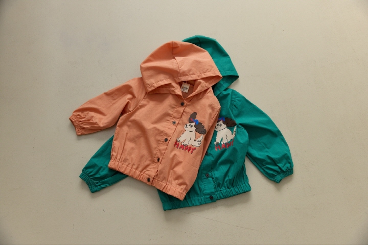 Orange Mom - Korean Children Fashion - #childrensboutique - Puppy Windbreaker Jumper - 3