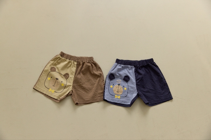 Orange Mom - Korean Children Fashion - #childrensboutique - Ribbon Bear Printed Span Pants