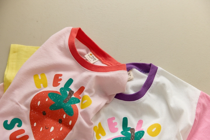 Orange Mom - Korean Children Fashion - #discoveringself - Raglan Strawberry Tee - 5