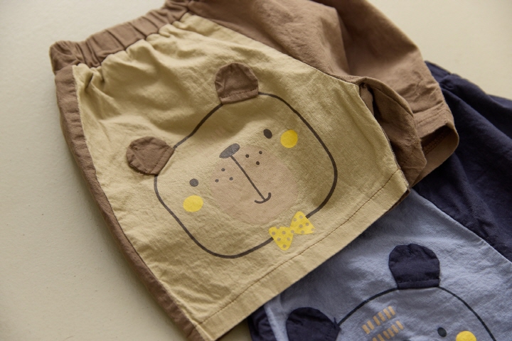 Orange Mom - Korean Children Fashion - #discoveringself - Ribbon Bear Printed Span Pants - 4