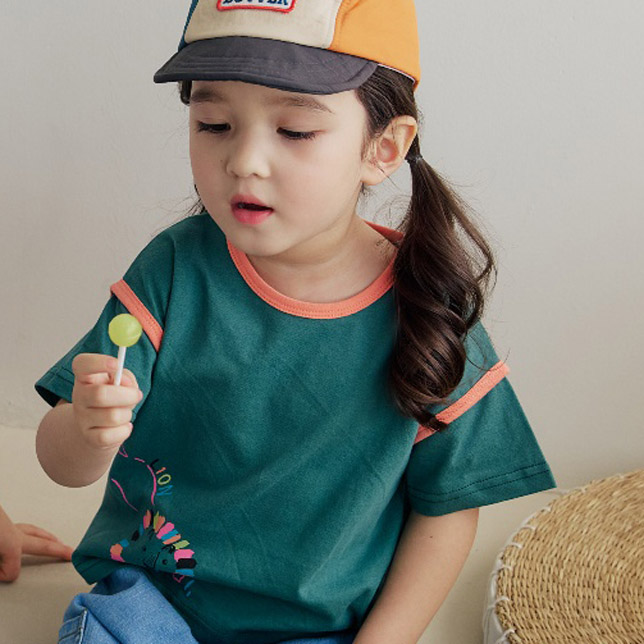 Orange Mom - Korean Children Fashion - #kidsshorts - Neon Lion Tee - 11
