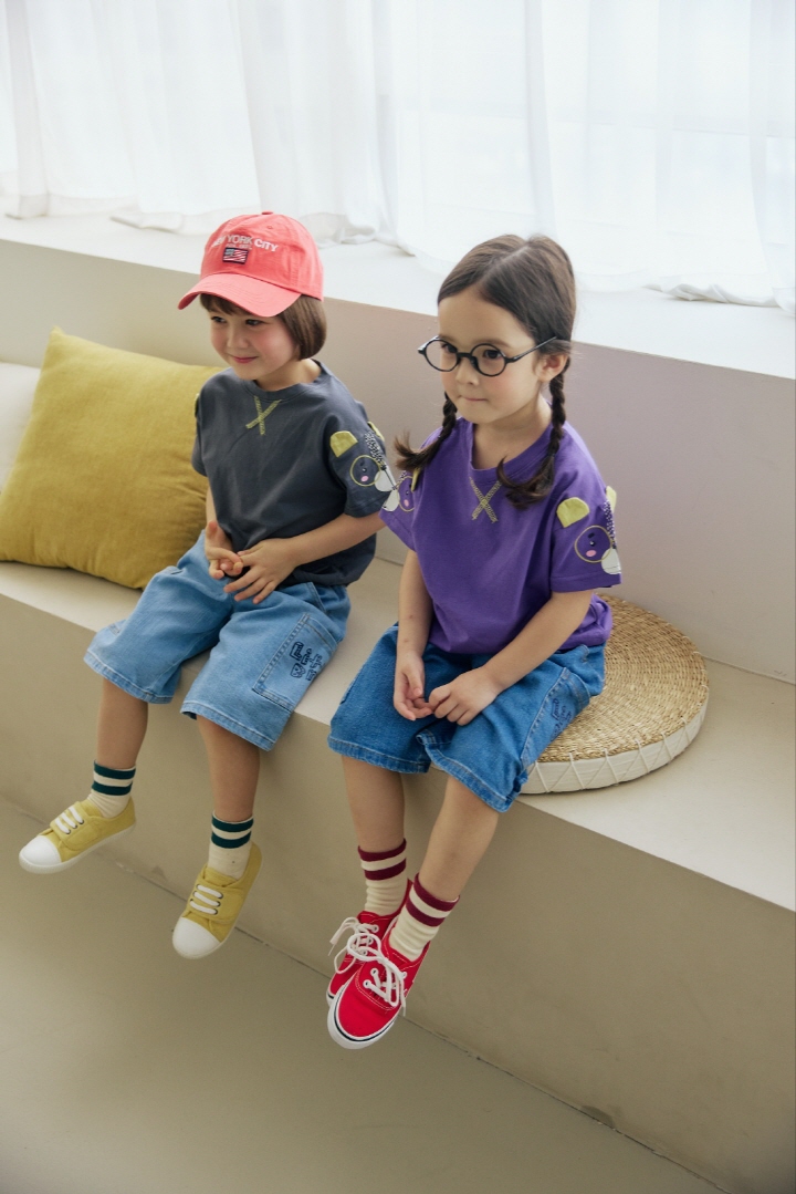Orange Mom - Korean Children Fashion - #kidsstore - Glasses Bear Tee - 10