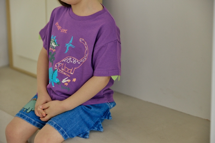 Orange Mom - Korean Children Fashion - #kidzfashiontrend - Dino Span Denim Pants - 11