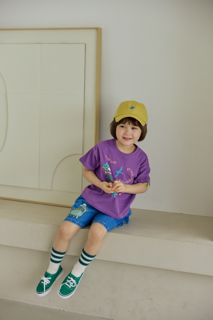 Orange Mom - Korean Children Fashion - #kidzfashiontrend - Sleeve Horn Dino Tee - 8