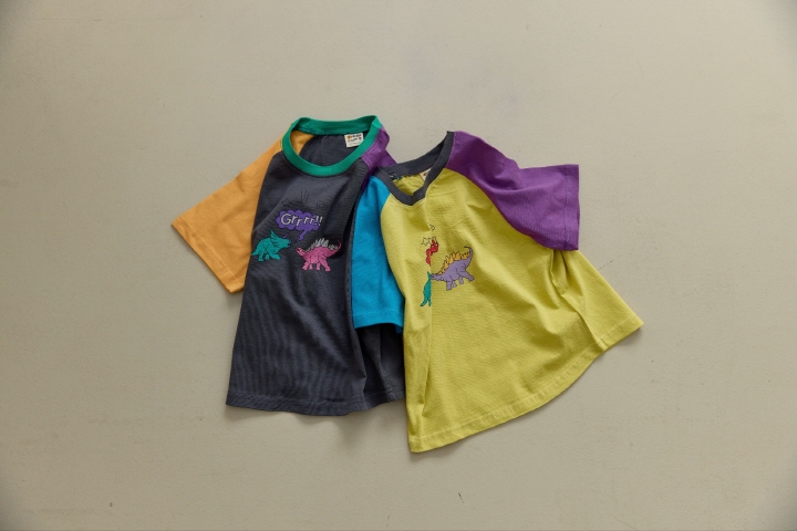 Orange Mom - Korean Children Fashion - #littlefashionista - Dino Tee - 3