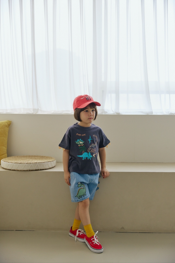 Orange Mom - Korean Children Fashion - #littlefashionista - Sleeve Horn Dino Tee - 10
