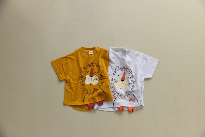 Orange Mom - Korean Children Fashion - #littlefashionista - Lion Foot Tee - 3