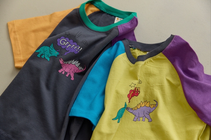 Orange Mom - Korean Children Fashion - #littlefashionista - Dino Tee - 4