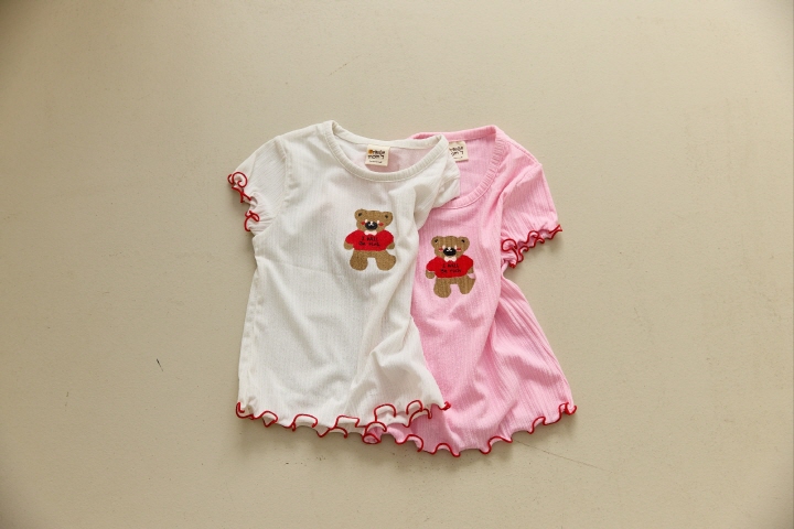 Orange Mom - Korean Children Fashion - #magicofchildhood - Bear Printed Rib Tee - 3