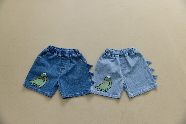 Orange Mom - Korean Children Fashion - #minifashionista - Dino Span Denim Pants