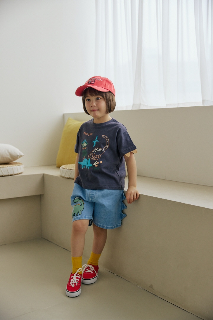 Orange Mom - Korean Children Fashion - #minifashionista - Sleeve Horn Dino Tee - 12