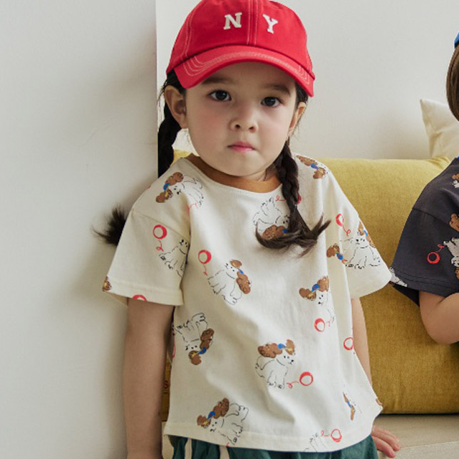 Orange Mom - Korean Children Fashion - #minifashionista - Ball Playing Puppy Tee - 11