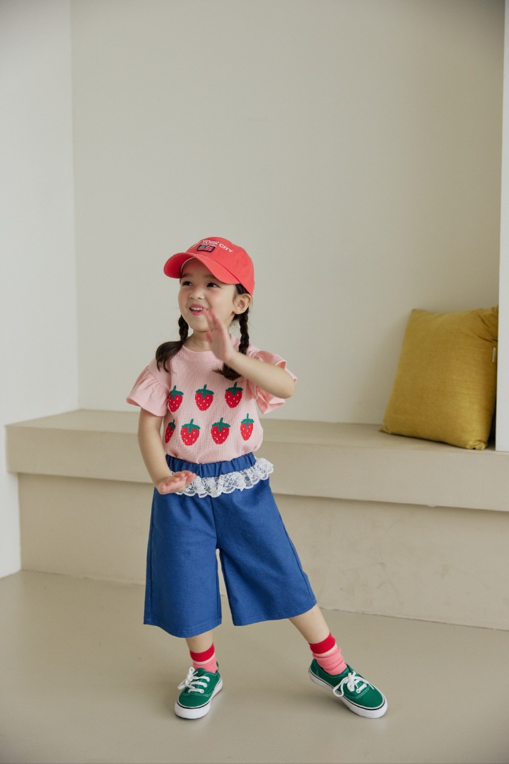 Orange Mom - Korean Children Fashion - #minifashionista - Strawberry Frill Tee - 10