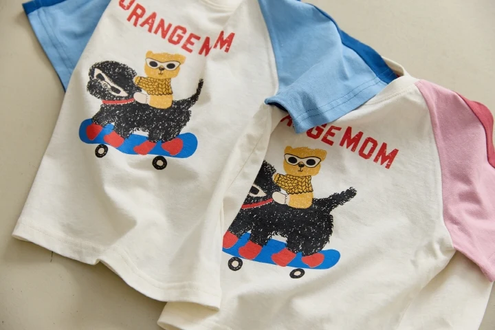 Orange Mom - Korean Children Fashion - #minifashionista - Quick Board Puppy Tee - 4