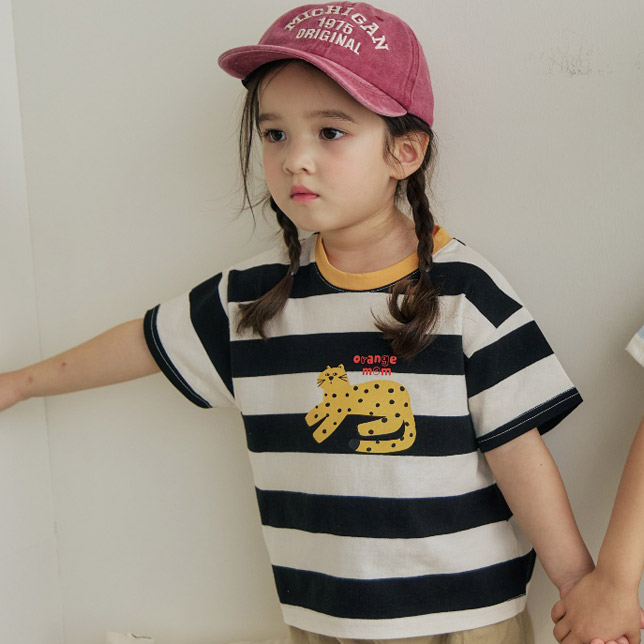 Orange Mom - Korean Children Fashion - #prettylittlegirls - Cat Tee - 9