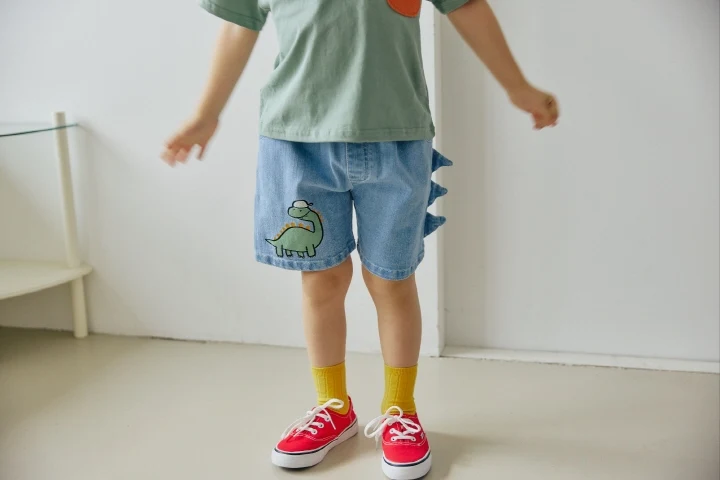 Orange Mom - Korean Children Fashion - #stylishchildhood - Bubble Dino Pocket Tee - 8