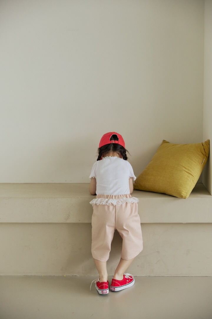 Orange Mom - Korean Children Fashion - #todddlerfashion - Lace Span Pants - 9