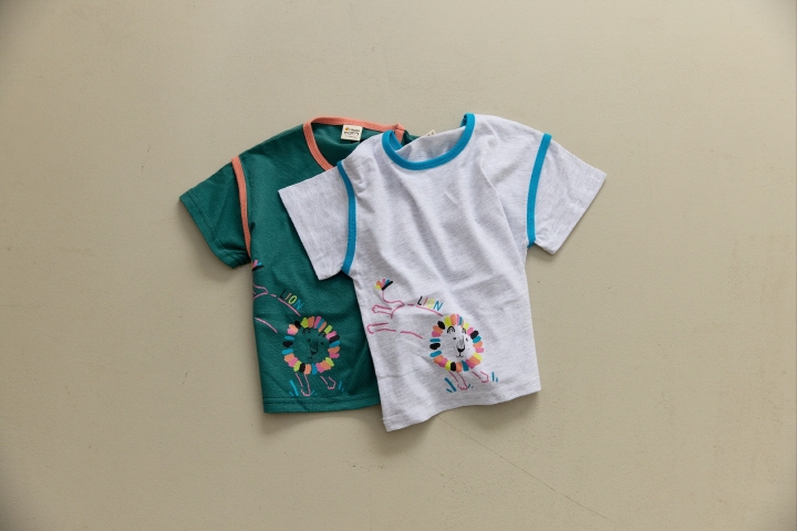 Orange Mom - Korean Children Fashion - #todddlerfashion - Neon Lion Tee - 3