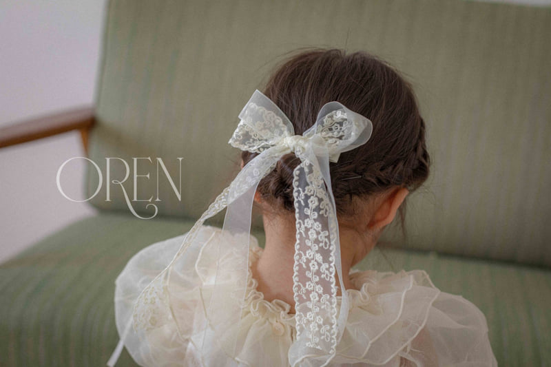 Oren - Korean Baby Fashion - #babyfever - Atte Double Ribbon Hair Clip - 3