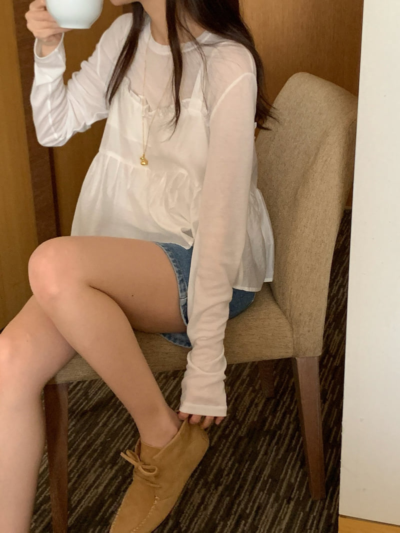 Osense - Korean Women Fashion - #pursuepretty - Shine Open Two Way Bustier Blouse - 4