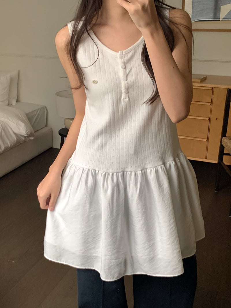Osense - Korean Women Fashion - #thatsdarling - Pure Punching Layered One-piece - 8