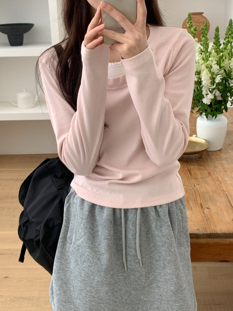 Osense - Korean Women Fashion - #thelittlethings - Some Lace Raglan Tee - 7
