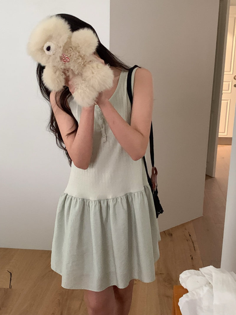 Osense - Korean Women Fashion - #vintagekidsstyle - Pure Punching Layered One-piece - 3