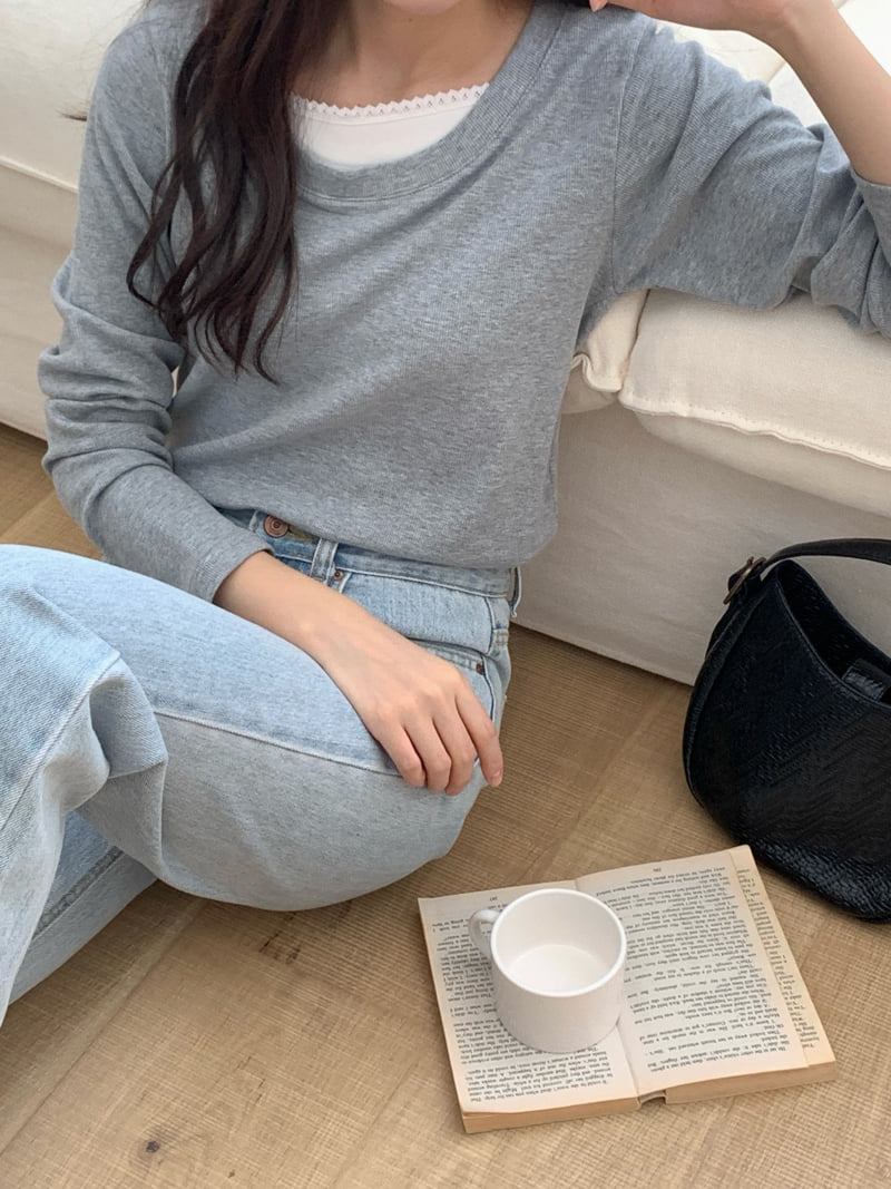 Osense - Korean Women Fashion - #womensfashion - Some Lace Raglan Tee - 9