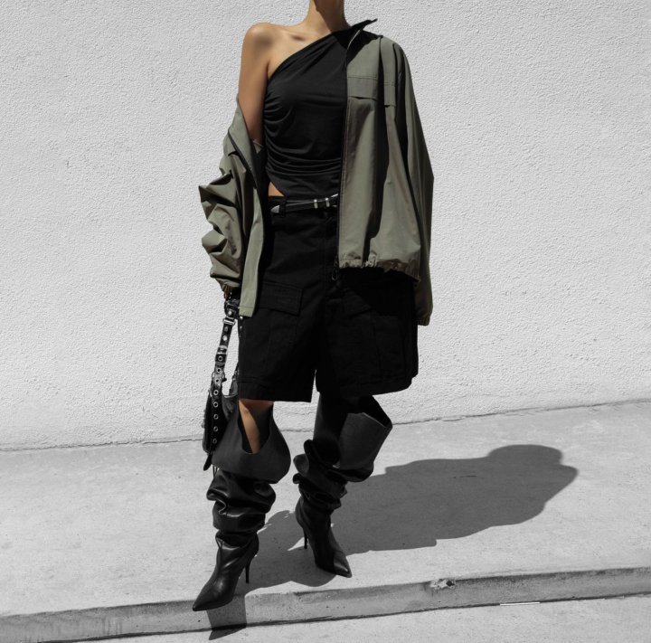 Paper Moon - Korean Women Fashion - #momslook - Renylon Color Block Detail Full Zipped Jacket - 2