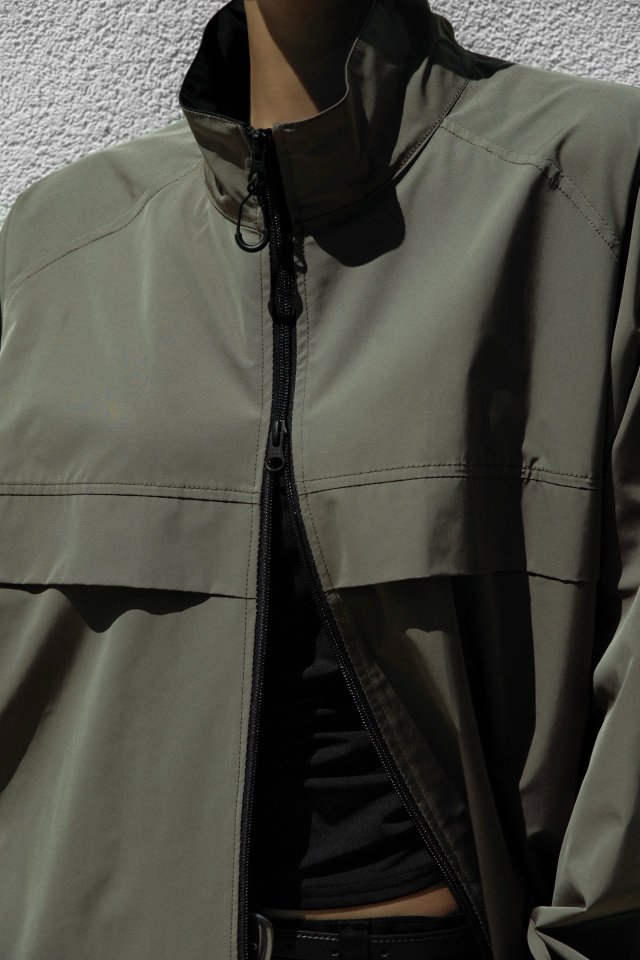 Paper Moon - Korean Women Fashion - #momslook - Renylon Color Block Detail Full Zipped Jacket - 8