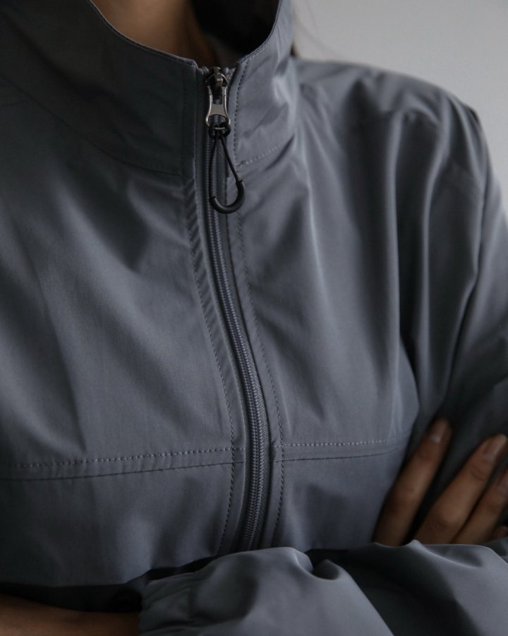Paper Moon - Korean Women Fashion - #momslook - Renylon Color Block Detail Full Zipped Jacket - 8
