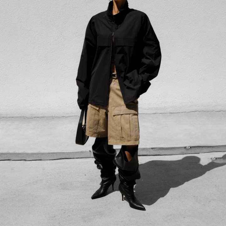 Paper Moon - Korean Women Fashion - #momslook - Renylon Color Block Detail Full Zipped Jacket