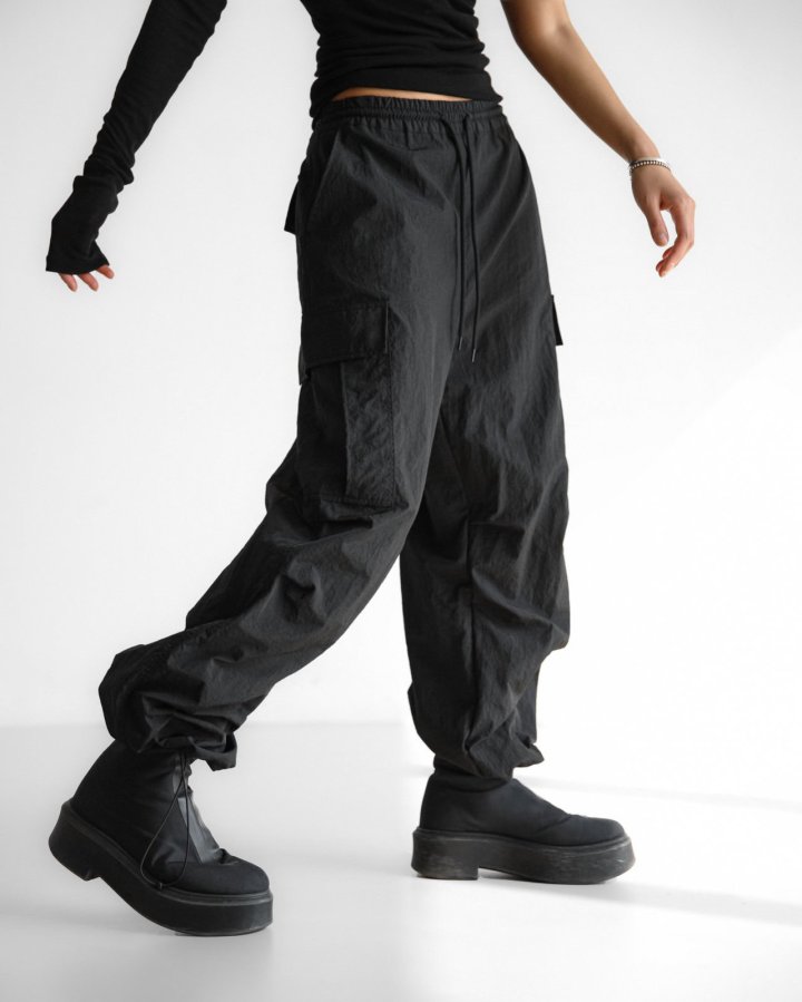 Paper Moon - Korean Women Fashion - #momslook - Nylon Technical Cargo Jogger Pants - 2