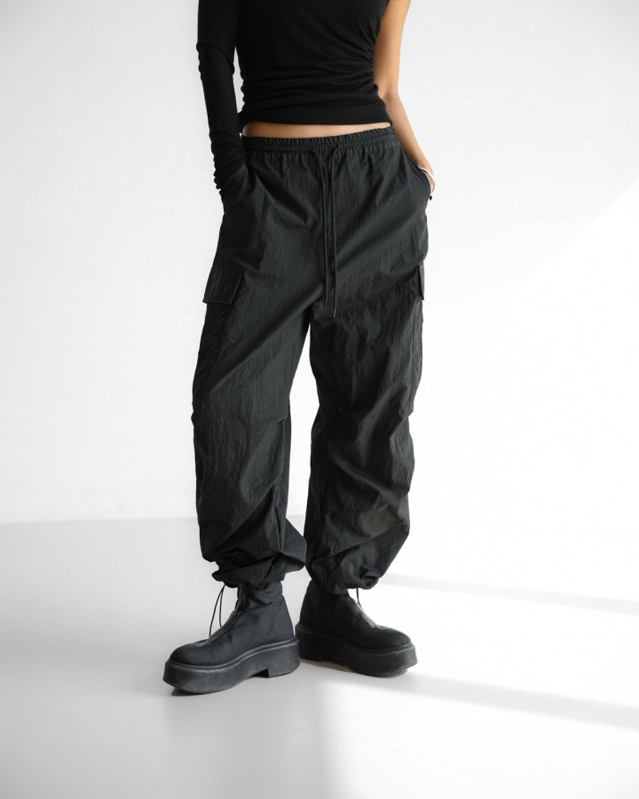 Paper Moon - Korean Women Fashion - #womensfashion - Nylon Technical Cargo Jogger Pants - 4