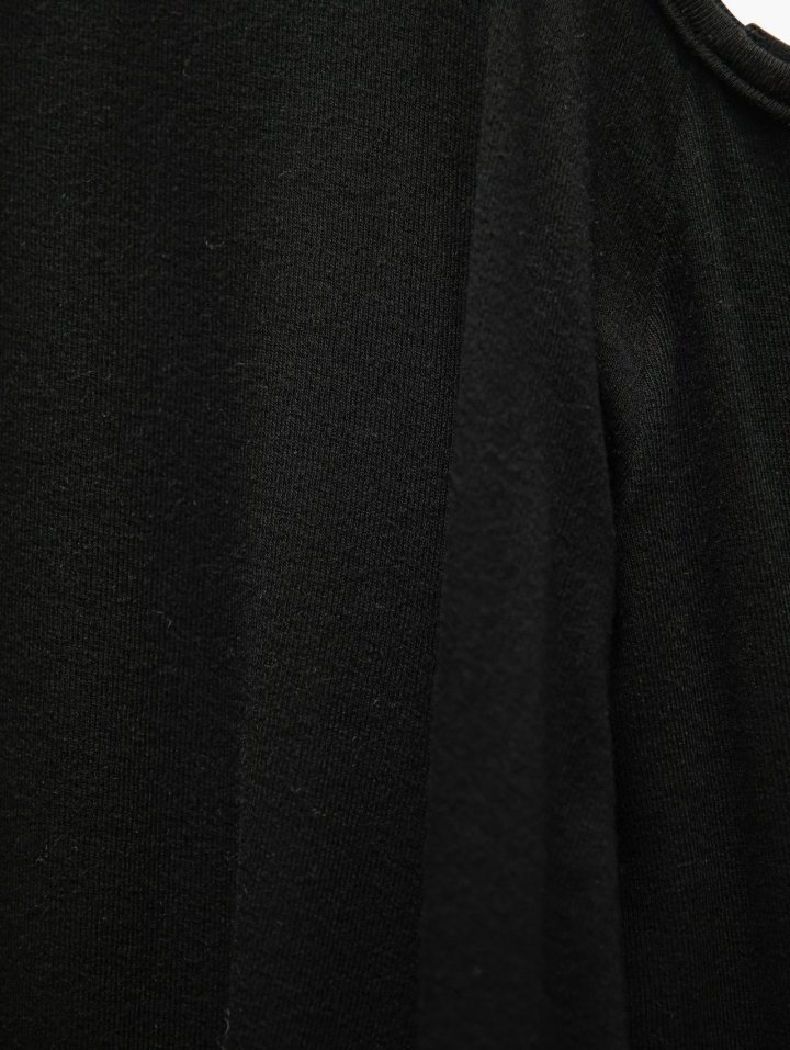 Paper Moon - Korean Women Fashion - #momslook - Oversized Soft Texture Cut Out Shoulder Detail Tee - 9