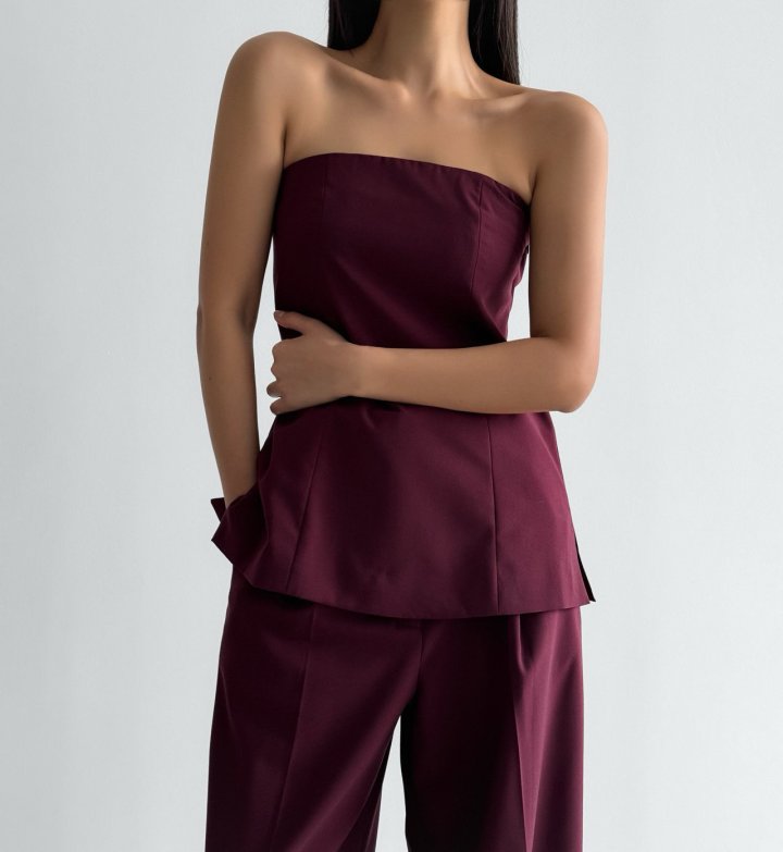 Paper Moon - Korean Women Fashion - #womensfashion - Tailored Off Shoulder Flared Top Blouse - 4