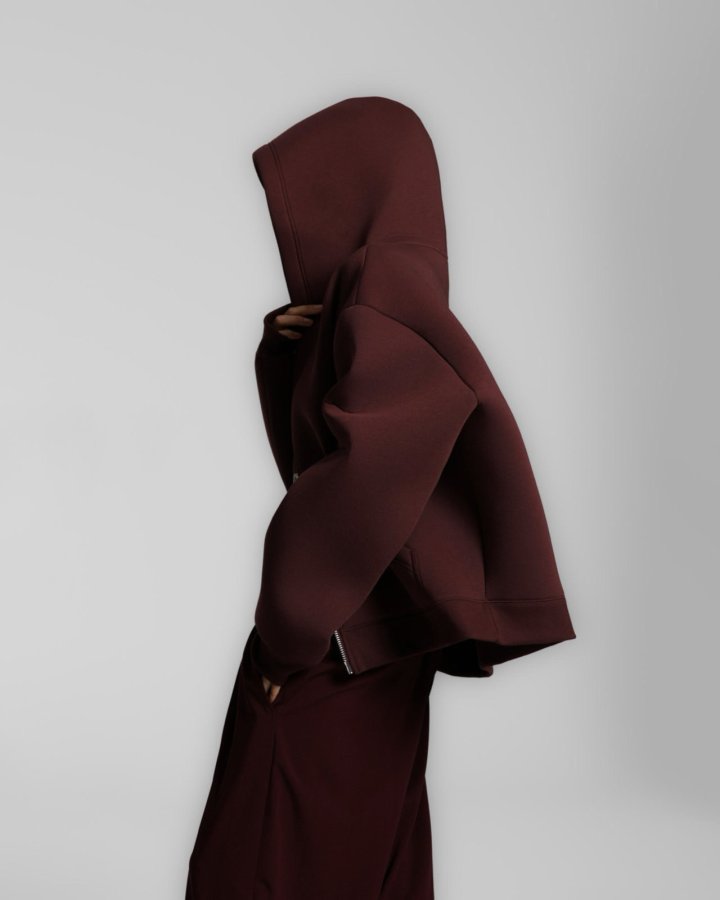 Paper Moon - Korean Women Fashion - #womensfashion - Oversized Neoprene Two Way Full Zipped Hoodie - 4
