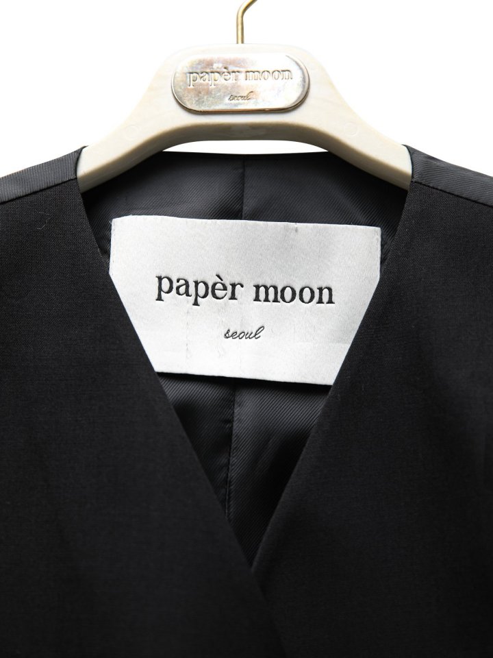 Paper Moon - Korean Women Fashion - #momslook - Three Button Detail Tailroed Cropped Vest - 7