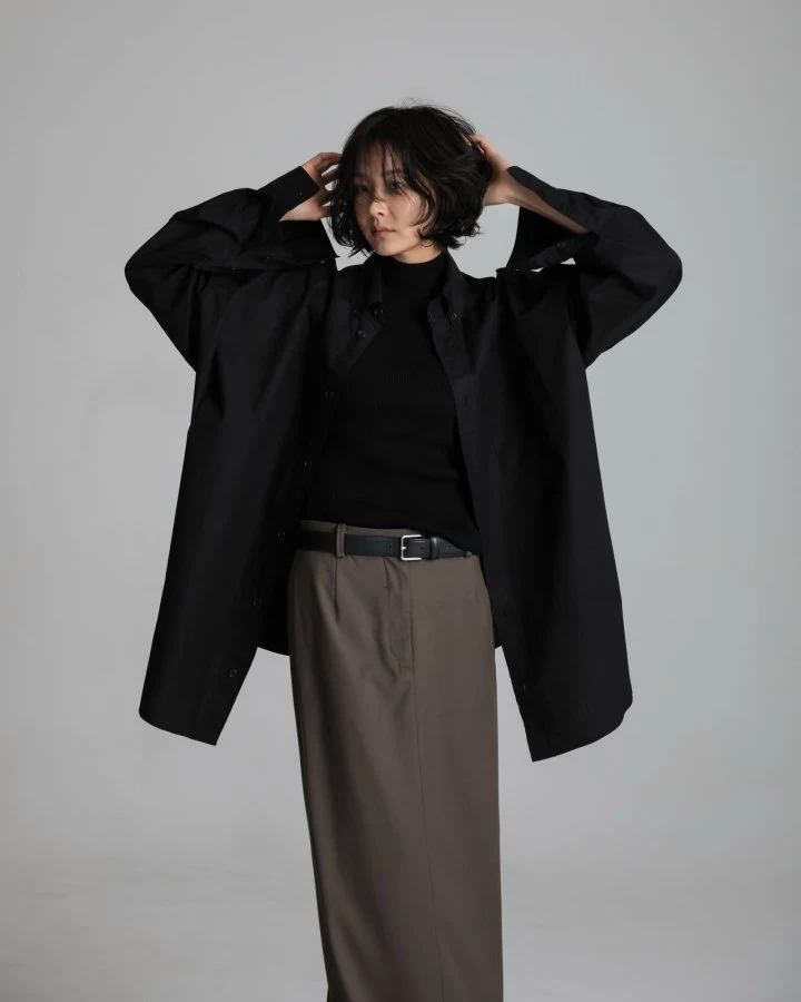Paper Moon - Korean Women Fashion - #momslook - Oversized Cotton Pocket Detail Button Down Shirt - 4