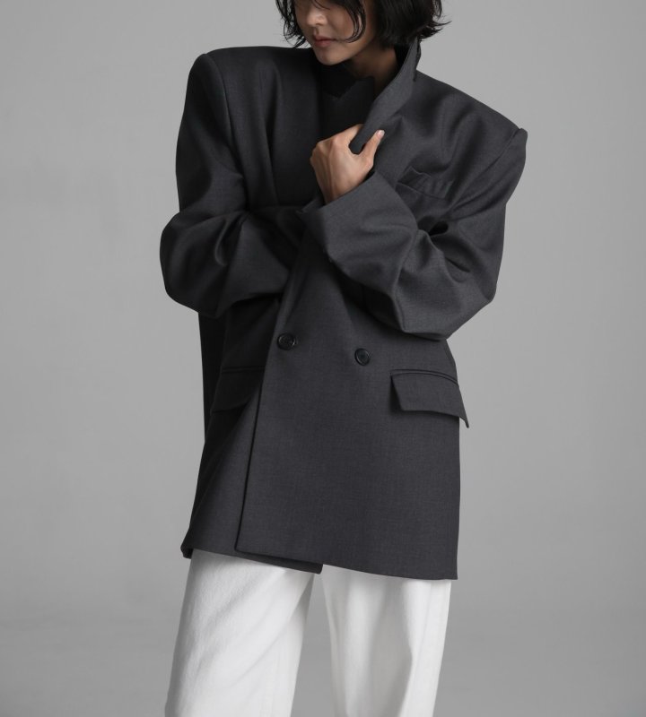 Paper Moon - Korean Women Fashion - #momslook - Tailroed Oversized Double Breasted Button Blazer