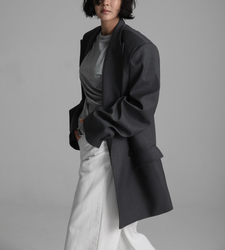 Paper Moon - Korean Women Fashion - #pursuepretty - Tailroed Oversized Double Breasted Button Blazer - 6