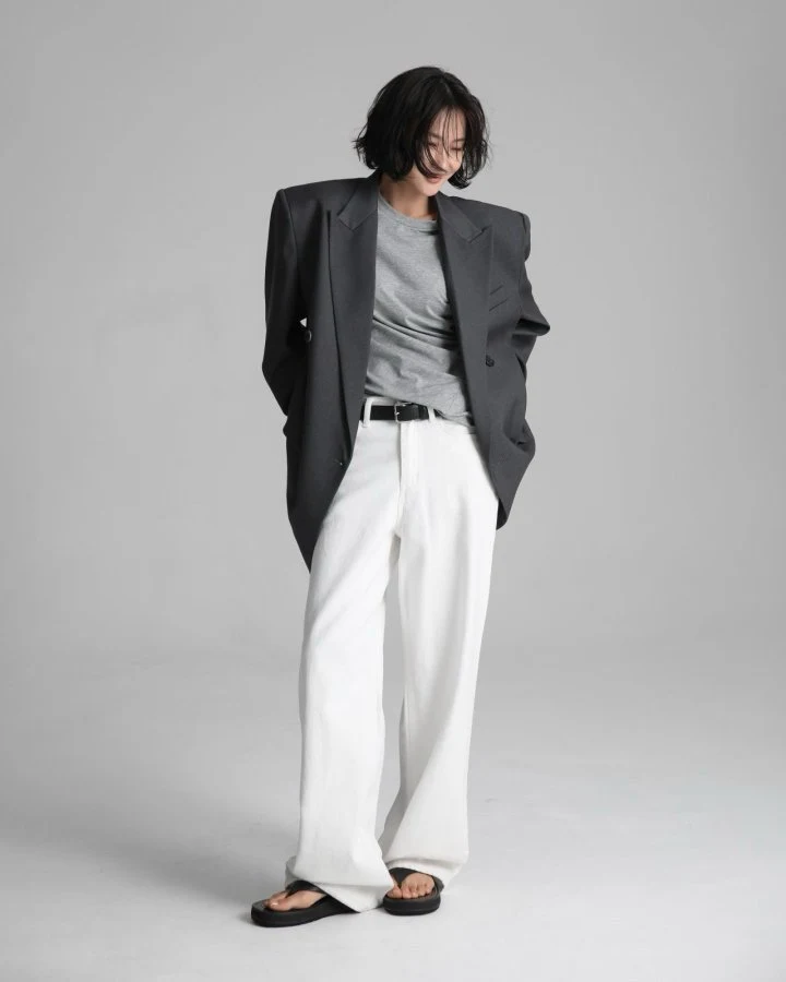 Paper Moon - Korean Women Fashion - #pursuepretty - High Rise Wide Leg White Denim Pants - 5