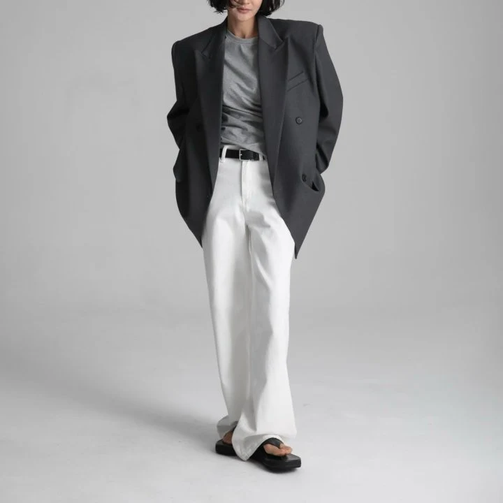 Paper Moon - Korean Women Fashion - #restrostyle - High Rise Wide Leg White Denim Pants - 6