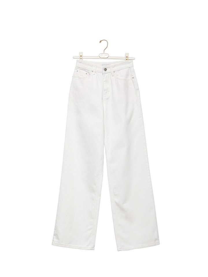 Paper Moon - Korean Women Fashion - #romanticstyle - High Rise Wide Leg White Denim Pants - 7